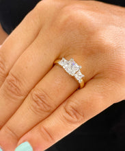 Load image into Gallery viewer, 14k Solid Yellow Gold Princess Cut Natural Engagement Ring Wedding Bridal Anniversary 2.20ct