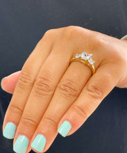 Load image into Gallery viewer, 14k Solid Yellow Gold Princess Cut Forever One Moissanite Engagement Ring Wedding Bridal Anniversary 2.50ct