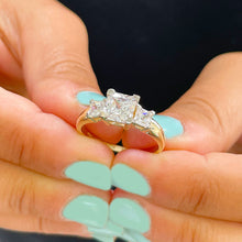 Load image into Gallery viewer, 14k Solid Yellow Gold Princess Cut Forever One Moissanite Engagement Ring Wedding Bridal Anniversary 2.50ct