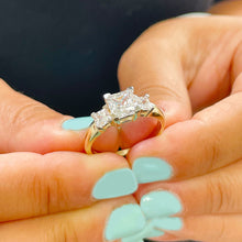 Load image into Gallery viewer, 14k Solid Yellow Gold Princess Cut Moissanite Engagement Ring Wedding Bridal Anniversary 2.50ct