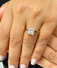 Load image into Gallery viewer, 14K Solid Yellow Gold Princess Cut Natural Diamond Engagement Ring Deco Bridal Wedding Anniversary Solitaire Prong Setting 2.00ct