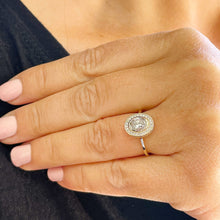 Load image into Gallery viewer, 14k Solid Yellow Gold Oval Cut Forever One Oval Moissanite and Round Natural Diamond Engagement Ring Bezel Set, Bridal Propose 1.20ctw