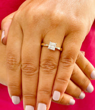 Load image into Gallery viewer, 14k solid yellow gold princess cut Forever One Moissanite engagement ring deco Bridal Wedding Anniversary Solitaire Prong Setting 1.20ct
