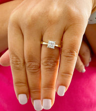 Load image into Gallery viewer, 14k solid yellow gold princess cut Natural diamond engagement ring deco Bridal Wedding Anniversary Solitaire Prong Setting 1.00ct