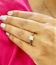 Load image into Gallery viewer, 14k solid yellow gold princess cut Forever One Moissanite engagement ring deco Bridal Wedding Anniversary Solitaire Prong Setting 1.20ct