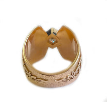 Load image into Gallery viewer, 14K Solid And Heavy Rose Gold Princess Cut Moissanite Engagement Ring Deco, Bridal, Wedding, Bezel Set Solitaire 1.00ctw