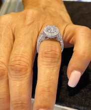 Load image into Gallery viewer, GIA/IGI Certified 14K Solid White Gold Oval And Round Cut Diamond Engagement Ring Deco Bridal Wedding Anniversary Halo 4.00ct F-VS2