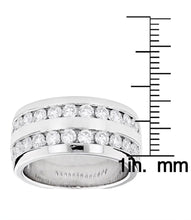 Load image into Gallery viewer, Men's 14K Solid And Heavy White Gold Round Cut Natural Diamonds Ring Band channel Set Style 2.00ctw