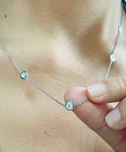 Load image into Gallery viewer, 14K Solid White Gold Round Cut Natural Large Diamond Bezel Set Necklace Pendent Diamonds By The Yard Style 2.00ctw