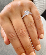 Load image into Gallery viewer, GIA/IGI Certified 14k Solid Rose Gold Round Cut Diamonds Engagement Ring Bridal Eternity Prong Set 4.00ctw F-VS2