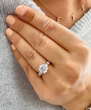 Load image into Gallery viewer, 14K Solid Rose Gold Round Cut Moissanites Engagment Ring Eternity Style Prong Set 4.00ctw