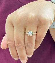 Load image into Gallery viewer, GIA/IGI Certified Minimalist Design 14k Solid Yellow Gold Round Cut Diamond Engagement Ring Bezel Set 1.00ctw F-VS2