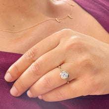 Load image into Gallery viewer, GIA/IGI Certified Minimalist Design 14k Solid Yellow Gold Round Cut Diamond Engagement Ring Bezel Set 1.00ctw F-VS2