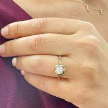 Load image into Gallery viewer, GIA/IGI Certified Minimalist Design 14k Solid Yellow Gold Round Cut Diamond Engagement Ring Bezel Set 1.00ctw F-VS2