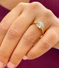 Load image into Gallery viewer, GIA/IGI Certified Minimalist Design 14k Solid Yellow Gold Round Cut Diamond Engagement Ring Bezel Set 1.00ctw F-VS2