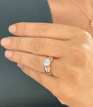 Load image into Gallery viewer, GIA/IGI Certified 14k Solid Rose Gold Round Cut Diamond Engagement Ring Semi Bezel Set, Bridal, Wedding 1.20ct F-VS2