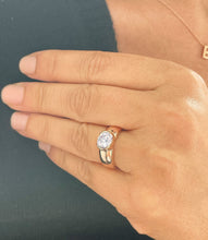 Load image into Gallery viewer, Round Natural Diamond Semi Bezel Engagement Ring 14K Rose Gold 1.20 CT