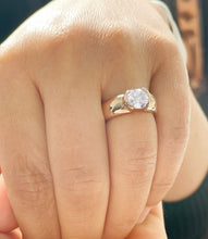 Load image into Gallery viewer, GIA/IGI Certified 14k Solid Rose Gold Round Cut Diamond Engagement Ring Semi Bezel Set, Bridal, Wedding 1.20ct F-VS2