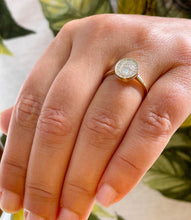 Load image into Gallery viewer, 14k Solid Yellow Gold Oval Cut and Round Cut Natural Diamond Engagement Ring Bezel Set, Bridal Propose 1.20ctw