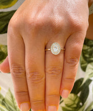 Load image into Gallery viewer, 14k Solid Yellow Gold Oval Cut and Round Cut Natural Diamond Engagement Ring Bezel Set, Bridal Propose 1.20ctw