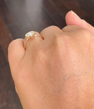 Load image into Gallery viewer, 14k Solid Yellow Gold Oval Cut and Round Cut Natural Diamond Engagement Ring Bezel Set, Bridal Propose 1.20ctw