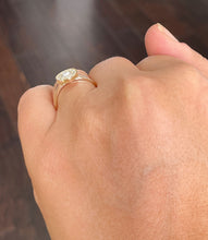 Load image into Gallery viewer, 14k Solid Yellow Gold Oval Cut Forever One Oval Moissanite and Round Natural Diamond Engagement Ring Bezel Set, Bridal Propose 1.20ctw