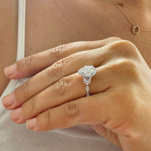 Load image into Gallery viewer, 14k Solid White Gold Pear and Round And Marquee Natural Diamond Engagement Ring Halo, 2.20ctw