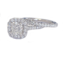 Load image into Gallery viewer, GIA/IGI Certified 14K Solid White Gold Cushion And Round Cut Diamond Engagement Ring And Band Halo Wedding Bridal Anniversary 2.00ct F-VS2