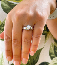 Load image into Gallery viewer, 14k Solid White Gold Round Forever One Moissanite Engagement Ring Tension Set, Propose, Anniversary, Classy 1.00ctw