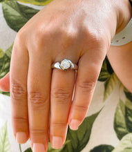 Load image into Gallery viewer, 14k Solid And Heavy White Gold Round Cut Natural Engagement Ring Semi Tension Set, Propose, Anniversary, Elegant Solitaire 1.00ctw