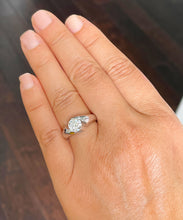 Load image into Gallery viewer, GIA/IGI Certified 14k Solid And Heavy White Gold Round Cut Engagement Ring Semi Tension Set Elegant Solitaire 1.00ctw F-VS2