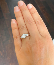 Load image into Gallery viewer, 14k Solid And Heavy White Gold Round Cut Natural Engagement Ring Semi Tension Set, Propose, Anniversary, Elegant Solitaire 1.00ctw