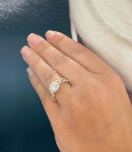 Load image into Gallery viewer, 14k Solid Yellow Gold Round Forever One Moissanite And Natural Round Cut Diamond Engagement Ring Halo Prong Set 2.10ctw