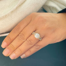 Load image into Gallery viewer, 14k Solid Yellow Gold Round Forever One Moissanite And Natural Round Cut Diamond Engagement Ring Halo Prong Set 2.10ctw