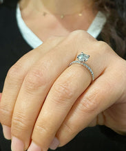 Load image into Gallery viewer, Minimalist 14K Solid White Gold Round Cut Natural Diamond Engagement Ring Bridal, Wedding 1.45ctw