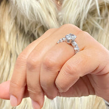 Load image into Gallery viewer, Eternity Style 14k Solid White Gold Oval Cut Moissanite Engagement Ring Prong Set Wedding Bridal Anniversary 5.00ctw