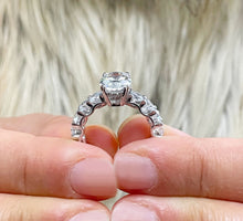 Load image into Gallery viewer, Eternity Style 14k Solid White Gold Oval Cut Moissanite Engagement Ring Prong Set Wedding Bridal Anniversary 5.00ctw