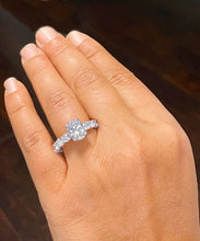 Load image into Gallery viewer, Eternity Style 14k Solid White Gold Oval Cut Moissanite Engagement Ring Prong Set Wedding Bridal Anniversary 5.00ctw