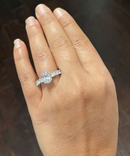 Load image into Gallery viewer, GIA/IGI Certified Eternity Style 14k Solid White Gold Oval Cut Diamond Engagement Ring Prong Set Wedding Bridal Anniversary 4.00ctw F-VS2