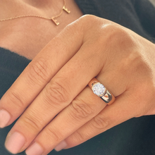 Load image into Gallery viewer, GIA/IGI Certified 14k Rose Gold Round Cut Diamond Engagement Ring Semi Bezel Set, Bridal, Wedding 1.20ct F-VS2