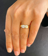 Load image into Gallery viewer, GIA/IGI Certified 14k Solid Yellow Gold Round Cut Natural Diamond Engagement Ring Semi Bezel Set, Bridal, Wedding 1.00ct F-VS2