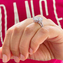 Load image into Gallery viewer, Large 5.70Ctw Women's 14k Solid White Gold Cushion Cut Moissanite And Natural Diamond Engagement Ring Bridal Wedding Halo