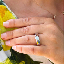 Load image into Gallery viewer, 14k Solid And Heavy White Gold Round Cut Moissanite Engagement Ring Semi Tension Set Solitaire 1.00ctw