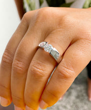 Load image into Gallery viewer, GIA/IGI Certified 14k Solid And Heavy White Gold Round Cut Diamond Engagement Ring Tension Set Solitaire 1.00ctw F-VS2