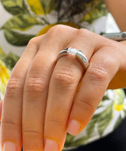 Load image into Gallery viewer, 14k Solid And Heavy White Gold Round Cut Forever One Moissanite Engagement Ring Semi Tension Set Solitaire 1.00ctw