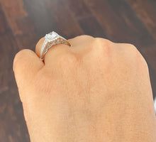 Load image into Gallery viewer, 14k Solid White Gold Round Cut Natural Diamond Engagement Ring Halo Bridal Wedding Prong Set 1.20ctw