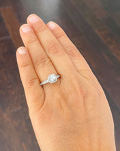 Load image into Gallery viewer, 14k Solid White Gold Round Cut Natural Diamond Engagement Ring Halo Bridal Wedding Prong Set 1.20ctw