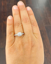 Load image into Gallery viewer, Halo Style 14k Solid White Gold Round Cut Forever One Moissanite and Natural Diamonds Engagement Ring 1.30ctw