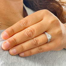 Load image into Gallery viewer, 14k Solid White Gold Round Cut Natural Diamond Engagement Ring Halo Bridal Wedding Prong Set 1.20ctw