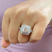 Load image into Gallery viewer, 14k Solid White Gold Cushion Cut Forever One Moissanite and Diamond Bezel Engagement Ring Bridal Halo, Wedding, Anniversary 4.80ctw